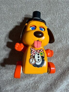 Tony Top Hat dog on wheels Puppy Toy with Top Hat
